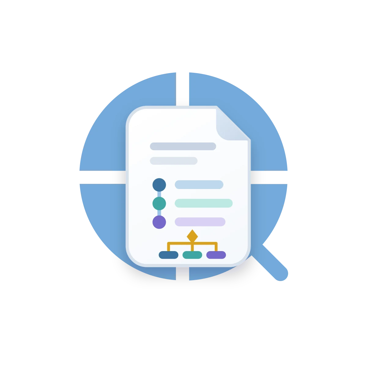 Quarto Semantic Components logo: the quartered Quarto circle behind a document with numbered steps and a tree diagram